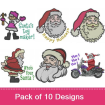 Santa 2 embroidery design pack