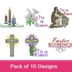 Religious Easter 2 embroidery design pack