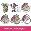 Santa 1 embroidery design pack