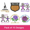 Mothers 3 embroidery design pack