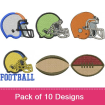Footballs & Helmets embroidery design pack