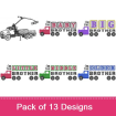 Trucks embroidery design pack