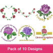 Roses 1 embroidery design pack