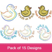 Ducks 2 embroidery design pack
