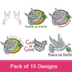 Doves 1 embroidery design pack