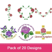Roses 1 embroidery design pack