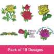 Roses 2 embroidery design pack