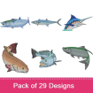 SALT WATER FISHING embroidery design pack
