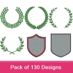 WREATH, SHIELDS, & BANNERS-1 embroidery design pack