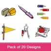 School Pack 2 embroidery design pack