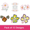 Beautiful Hibiscus embroidery design pack