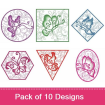 Vintage Butterfly Adornment embroidery design pack