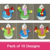 FSL Christmas Snowmen embroidery design pack