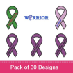 Disease Awareness Ribbons embroidery design pack