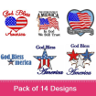 Religion & Patriotism embroidery design pack