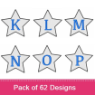 Star font embroidery design pack