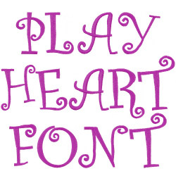 Playful at heart embroidery font