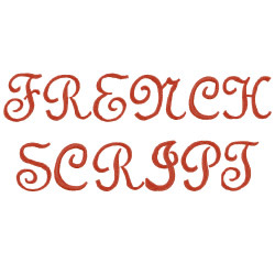 French Script embroidery font