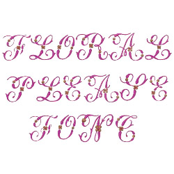 Floral Pleasure embroidery font