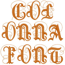 Colonna embroidery font