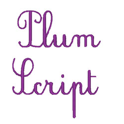 Plum Script embroidery font