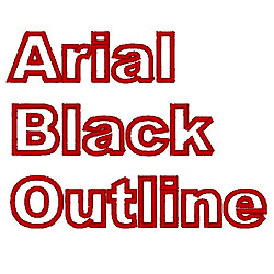 ... Home Format Fonts Embroidery Fonts: Arial Black Outline 0.75 inches H