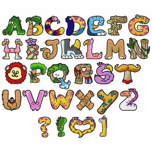 DayDream Designs Home Format Fonts Embroidery Fonts: Animal Alphabet 3.