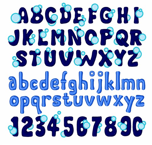 the in bubble letters font