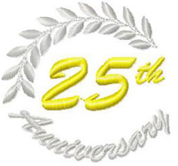 25th Anniversary embroidery design