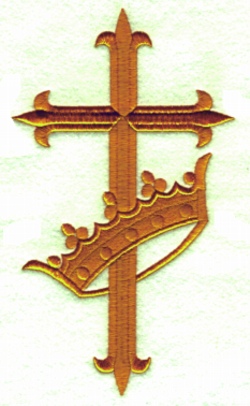 Cross Embossed Crown Embroidery Cross Embossed Crown Embroidery