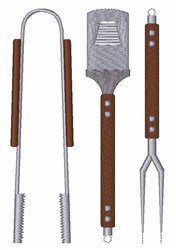 Concord collections embroidery design grill master utensils bbq 345