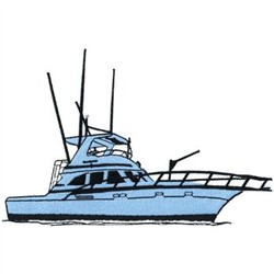 Deep Sea Fishing Boat embroidery design