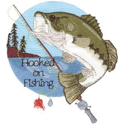 Dakota collectibles embroidery design hooked on fishing 552 inches h Dakota collectibles embroidery design hooked on fishing 552 inches h