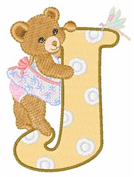 Teddy Alphabet J embroidery design