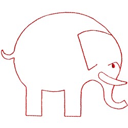 elephant outline embroidery design