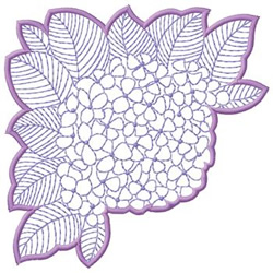 Hydrangea Outline embroidery design