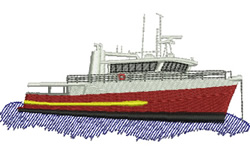 Fishing Boat embroidery design