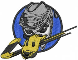 Hockey Duck embroidery design