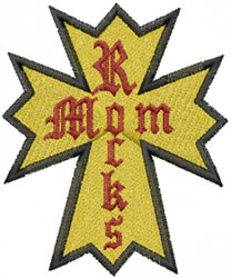 Mom Rocks embroidery design