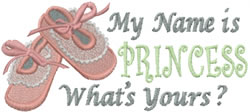 My Name is Princess embroidery design