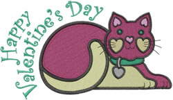 Valentines Cat embroidery design