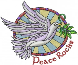 Peace Rocks embroidery design