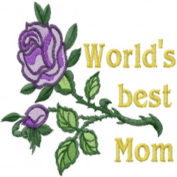 Worlds Best Mom embroidery design