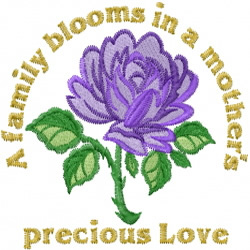 Mothers Love Rose embroidery design