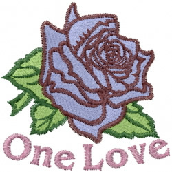 One Love Rose embroidery design