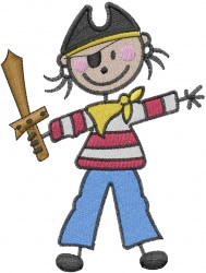 Little Stick Pirate embroidery design