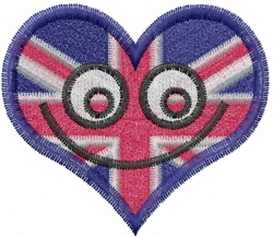 Happy Face Heart embroidery design