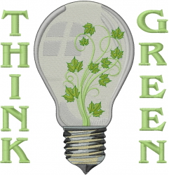 Think Green embroidery design