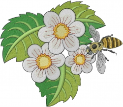 Flower Bee embroidery design
