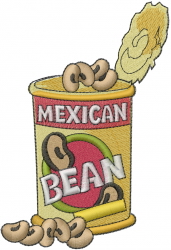 Mexican Bean Can embroidery design